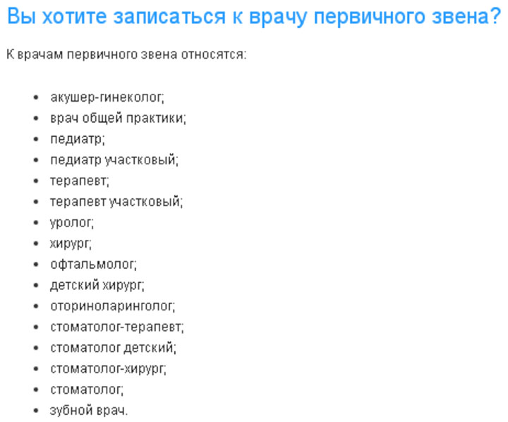 список врачей